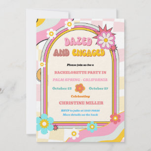 Dazed And Engaged Bachelorette Weekend Itinerary Invitation