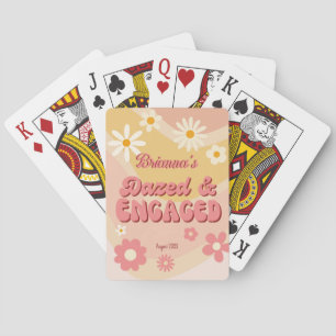 Dazed and engaged groovy daisy bachelorette favour playing cards