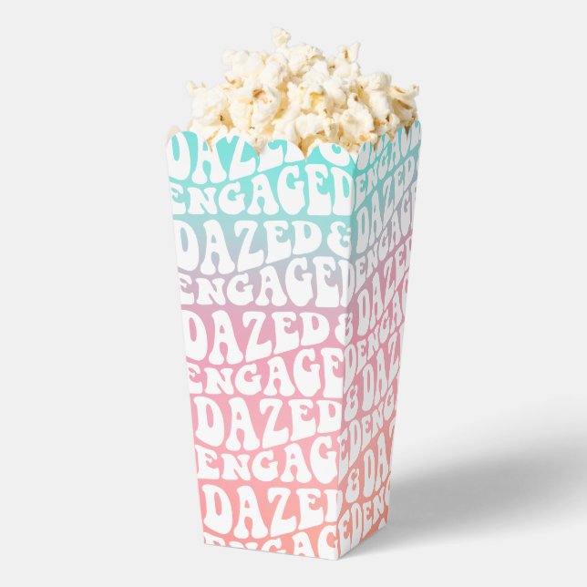 Dazed Engaged | Pink Aqua Retro Party Favor Box (Popped)