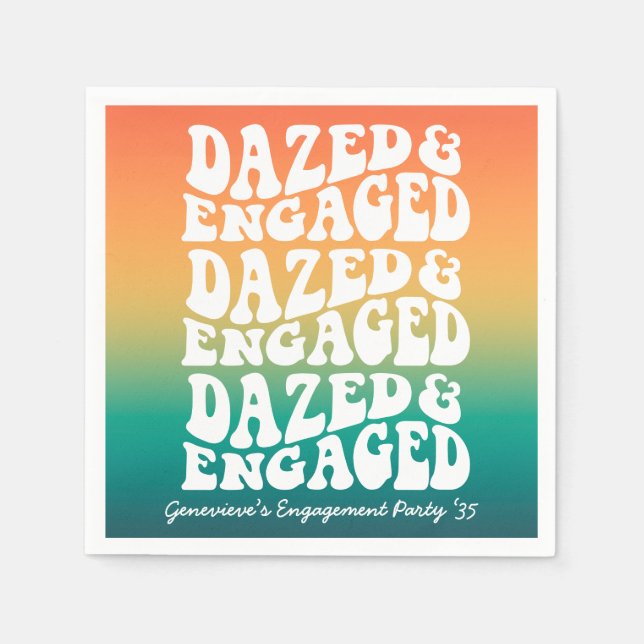 Dazed Engaged Retro Typography Napkin (Front)