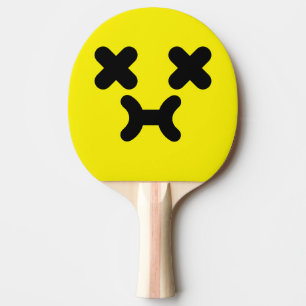 Dazed Pouty Face Yellow Ping Pong Paddle