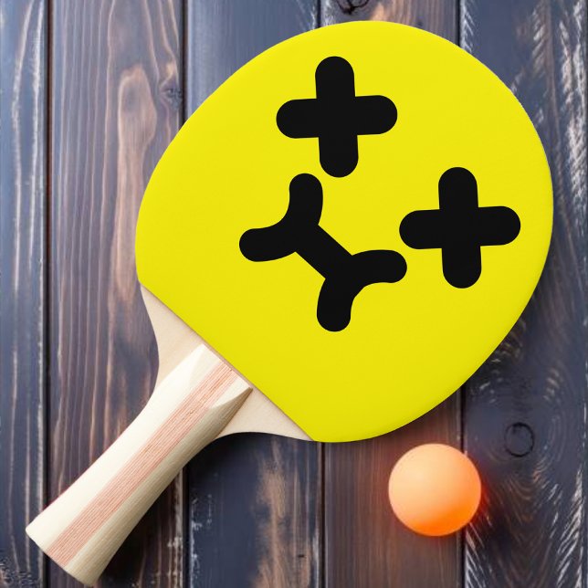 Dazed Pouty Face Yellow Ping Pong Paddle (Creator Uploaded)