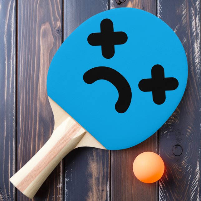Dazed Sad Face Blue Ping Pong Paddle (Creator Uploaded)