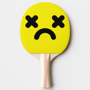 Dazed Sad Face Yellow Ping Pong Paddle