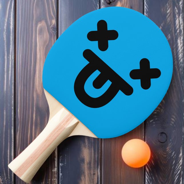 Dazed Tongue Out Face Blue Ping Pong Paddle (Creator Uploaded)