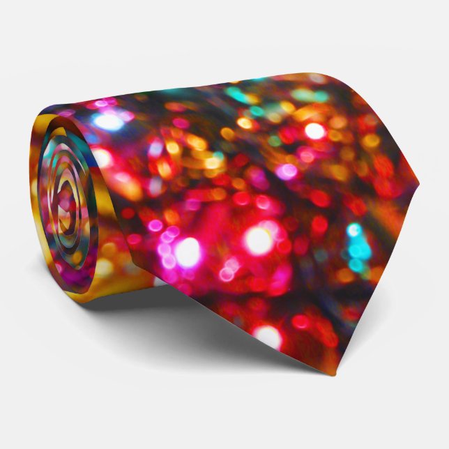 Dazzle-Blur Lights Christmas Tie (Rolled)
