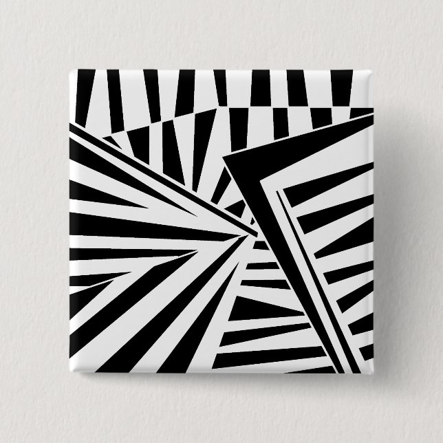 dazzle camouflage(black) 2 inch square button (Front)