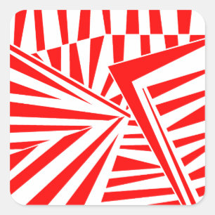 dazzle camouflage(red) square sticker