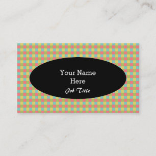 Dazzle Check business card oval black