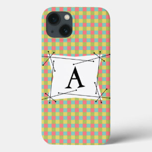 Dazzle Check 'Monogram' iPad Mini case vertical