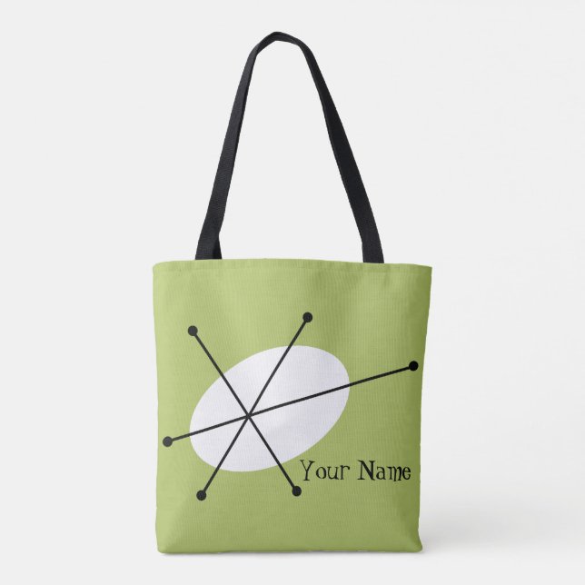 Dazzle Green text all over tote Bag (Back)