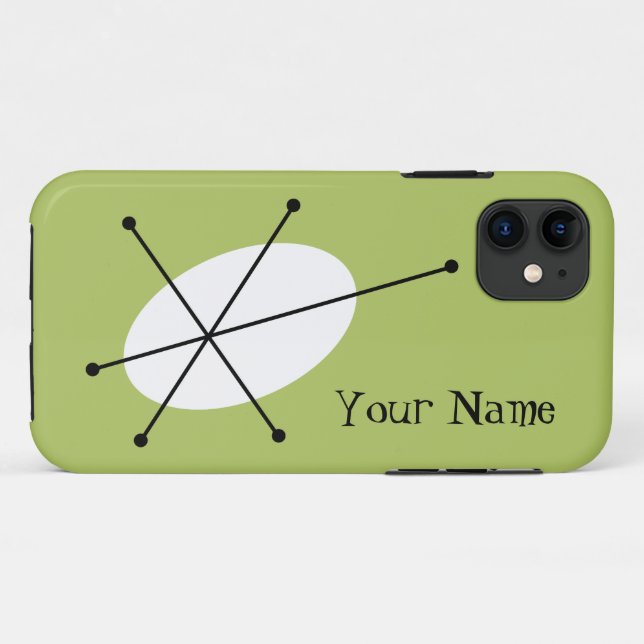 Dazzle Green 'Your Name' iPhone case (Back (Horizontal))