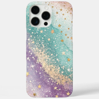 dazzle in gold teal and purple iPhone 16 pro max case