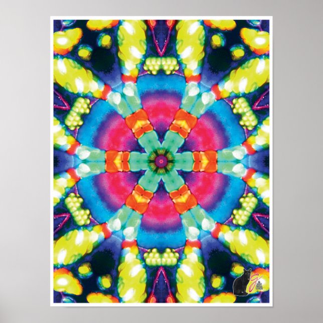 Dazzle Kinetic Collage Kaleidoscope Poster (Devant)