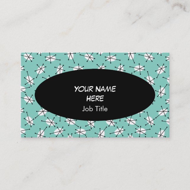 Dazzle Multi Blue business card oval black (Front)