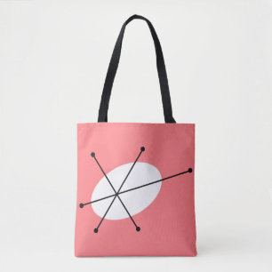 Dazzle Pink all over tote black back Bag