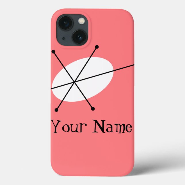 Dazzle Pink 'Name' iPad case vertical (Back)