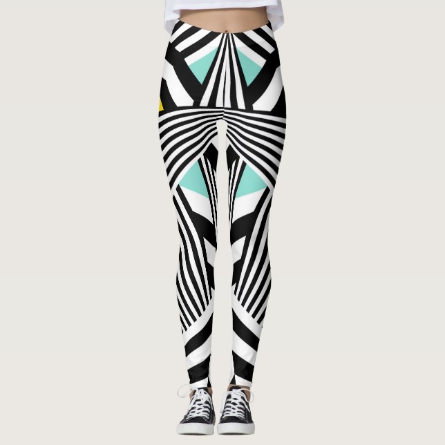 Dazzle Sazzle Leggings Black/White Color Touch (Front)