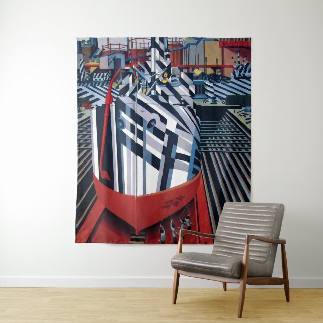 Dazzle-ships in Drydock at Liverpool Abstract Art  Tapestry (In Situ)