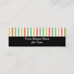 Dazzle Stripe Classic black stripe skinny Mini Business Card
