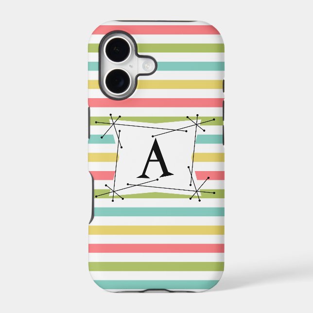 Dazzle Stripe Classic 'Monogram' iPhone  case (Back)