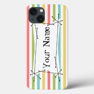Dazzle Stripe Classic Name iPad Mini horizontal iPhone 13 Case