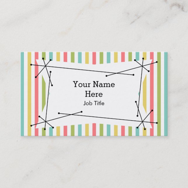 Dazzle Stripe Classic Plaque business card (Front)