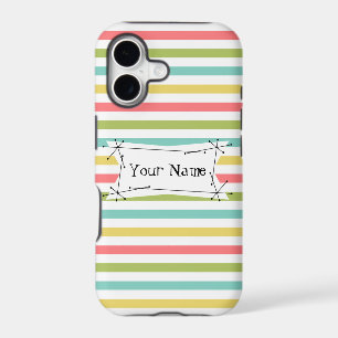 Dazzle Stripe Name Classic iPhone case vertical