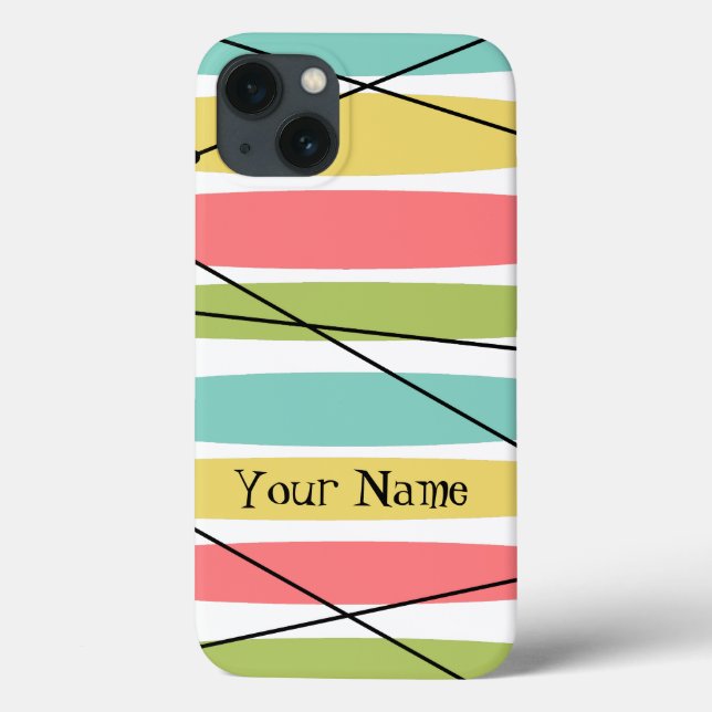 Dazzle Stripe 'Name' iPad case (Back)