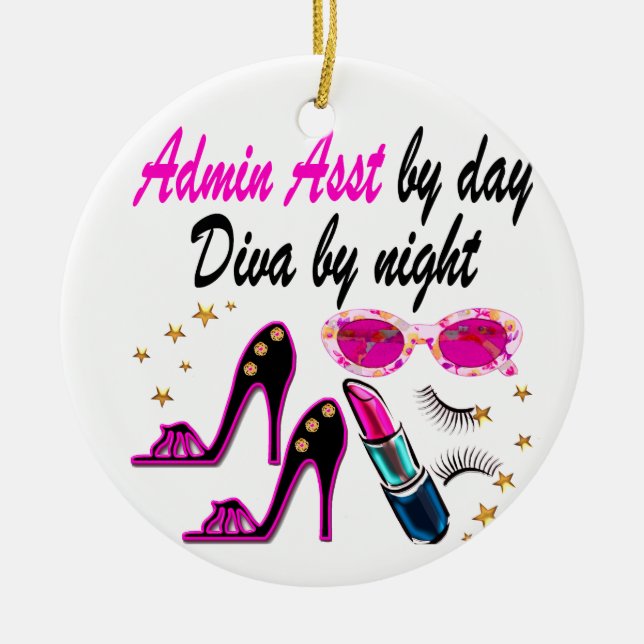 DAZZLING ADMIN ASST DIVA CERAMIC ORNAMENT (Front)