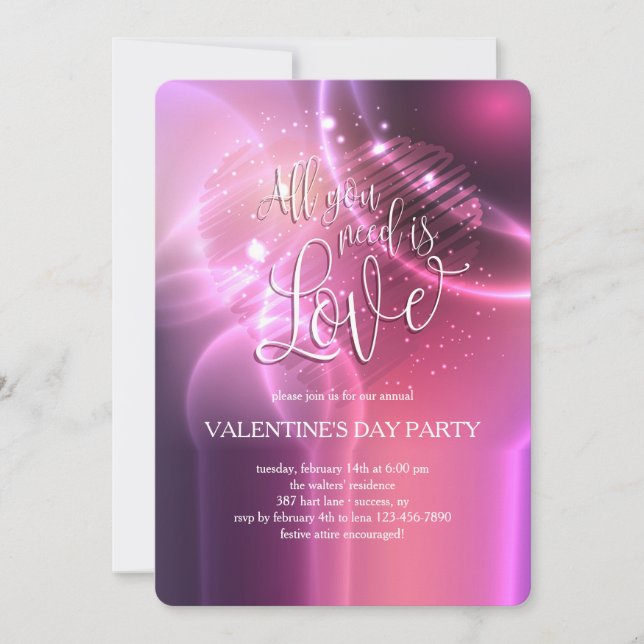 Dazzling All You Need Is Love Invitation (Front)