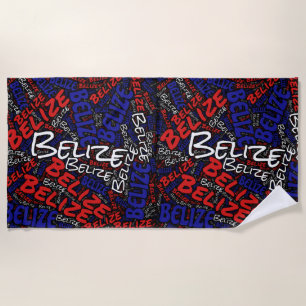 Dazzling Belize Flag Colours Patriotic Beach Towel