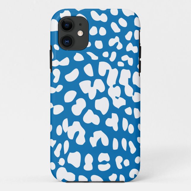 Dazzling Blue & White Leopard Print iPhone 5 Case (Back)