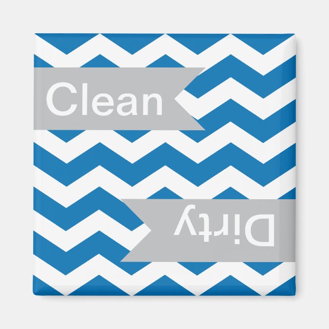 Dazzling Chevron Clean - Dirty Dishwasher Magnets (Front)