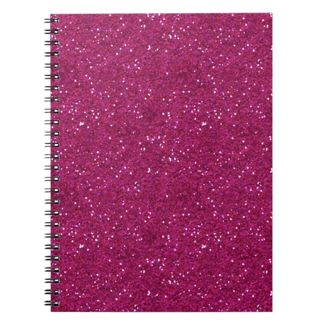 Dazzling Chic Hot Pink Glitter Notebook (Front)