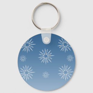 Dazzling Christmas Stars Keychain, Blue Keychain