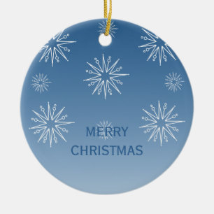 Dazzling Christmas Stars Ornament, Blue Ceramic Ornament