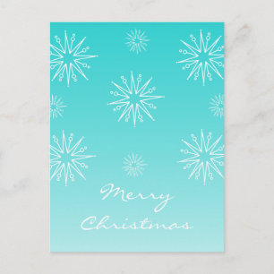 Dazzling Christmas Stars Postcard, Turquoise Holiday Postcard