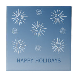 Dazzling Christmas Stars Tile, Blue Tile