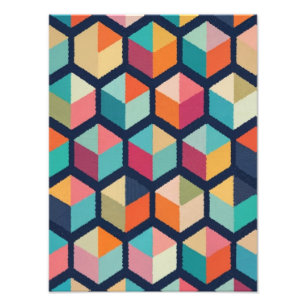 Dazzling Cubes: A Kaleidoscope of Colour and Form Photo Print