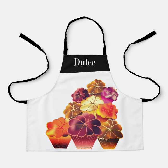 Dazzling, Custom Text, Warm Stack Muffins, Kids Apron (Front)