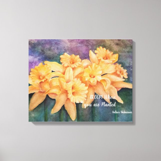 Dazzling Daffodils in Waterclors Canvas Print (Front)