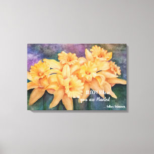 Dazzling Daffodils in Waterclors Canvas Print