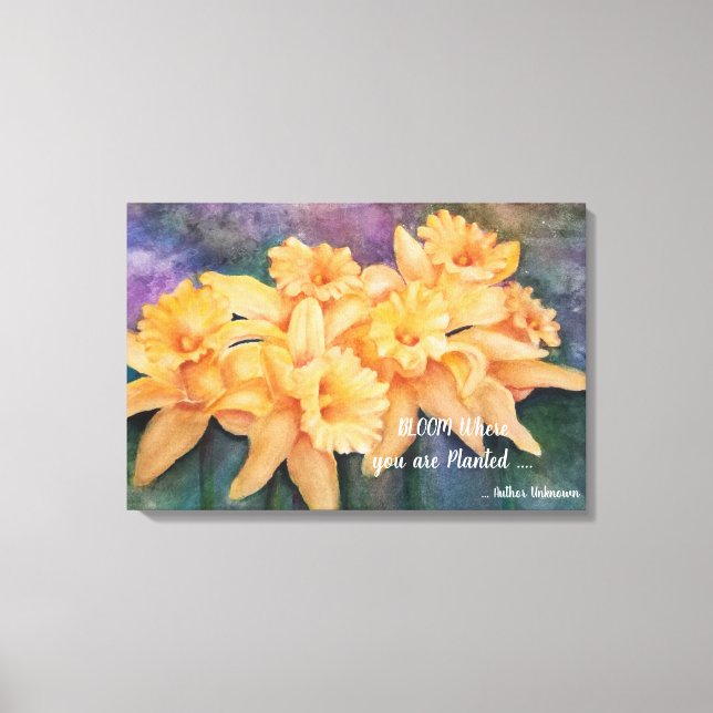 Dazzling Daffodils in Waterclors Canvas Print (Front)