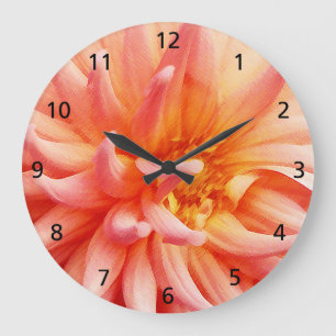 Dazzling Dahlia Flower Large Clock