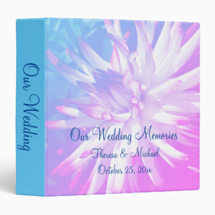 Dazzling Dahlia Flower Personalized Wedding  Binder