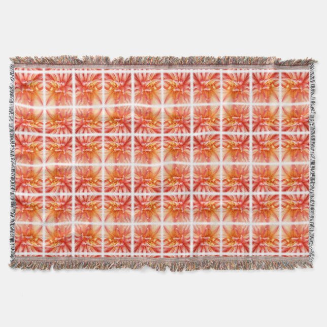 Dazzling Dahlia Flower Throw Blanket (Front)