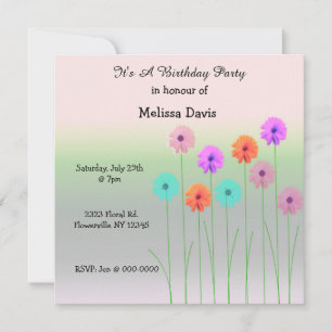 Dazzling Daisies Birthday Invitation