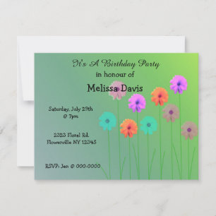 Dazzling Daisies Birthday Invitation