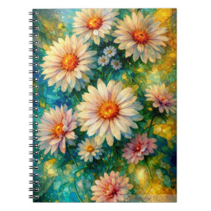 Dazzling Daisies in Mosaic Light – Artistic Floral Notebook